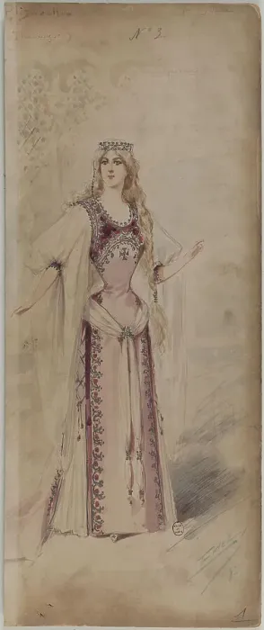 Framed Print : Costume design for Ella Russell als Elisabeth in the Opera Tannhäuser by Richard Wagner, 1890s. Creator: Edel (Colorno), Alfredo (1856-1912). Costume design for Ella Russell als Elisabeth in the Opera Tannhäuser by Richard Framed Print : Costume design for Ella Russell als Elisabeth in the Opera Tannhäuser by Richard Wagner, 1890s. Creator: Edel (Colorno), Alfredo (1856-1912). Costume design for Ella Russell als Elisabeth in the Opera Tannhäuser by Richard
