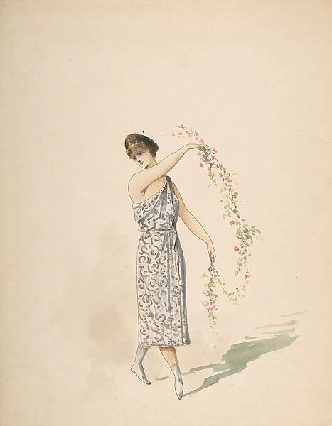 Costume Design for a Maiden Draped in White, n. d Creator: Charles Bianchini
