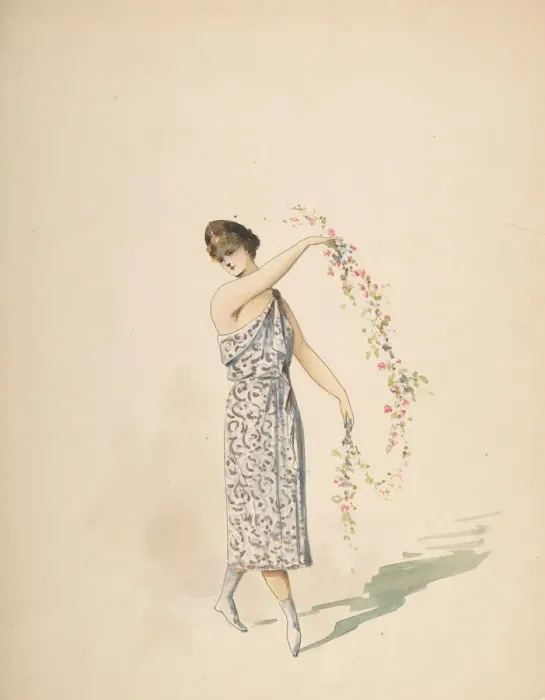 Framed Print : Costume Design for a Maiden Draped in White, n. d Creator: Charles Bianchini Framed Print : Costume Design for a Maiden Draped in White, n. d Creator: Charles Bianchini