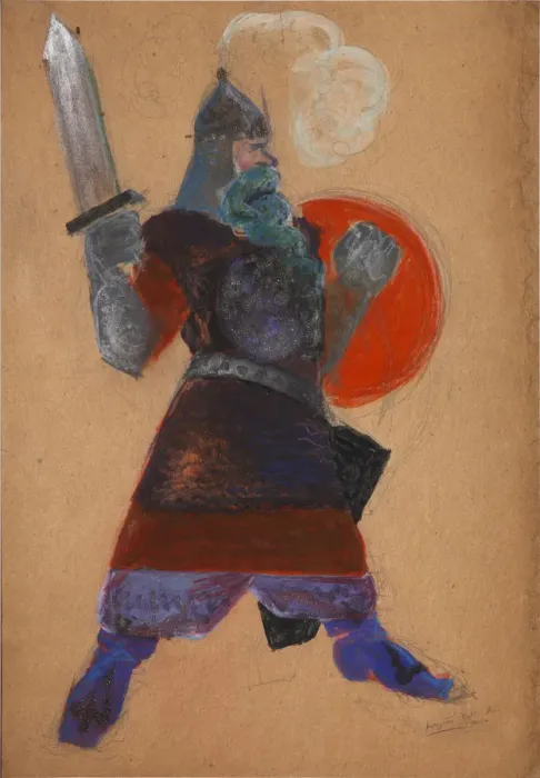 Framed Print : Costume design for the opera The golden Cockerel by N. Rimsky-Korsakov. Artist: Malyutin, Sergei Vasilyevich (1859-1937) Framed Print : Costume design for the opera The golden Cockerel by N. Rimsky-Korsakov. Artist: Malyutin, Sergei Vasilyevich (1859-1937)