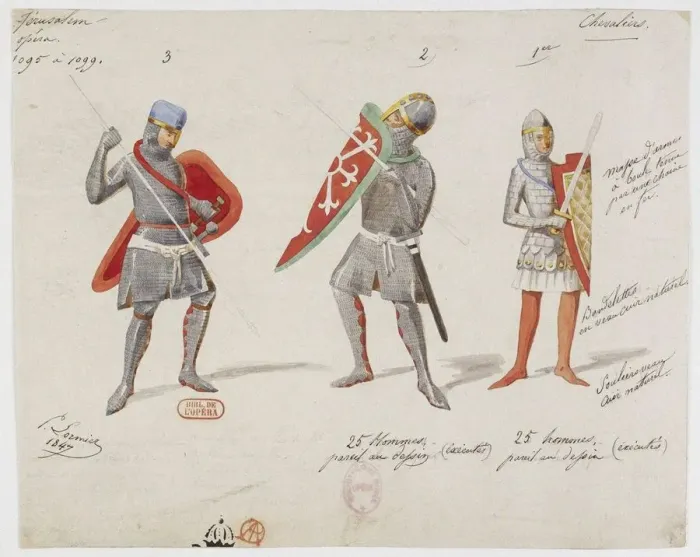 Framed Print : Costume design for the opera Jerusalem by Giuseppe Verdi, on 26 November 1847 by the Paris Opera Framed Print : Costume design for the opera Jerusalem by Giuseppe Verdi, on 26 November 1847 by the Paris Opera