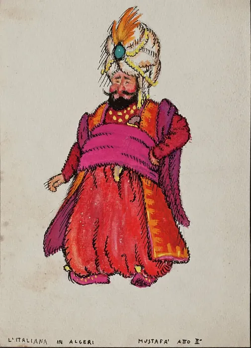 Framed Print : Costume design for the opera L'italiana in Algeri (The Italian Girl in Algiers) by Gioachino...1925 Creator: Chessa, Gigi (1898-1935) Framed Print : Costume design for the opera L'italiana in Algeri (The Italian Girl in Algiers) by Gioachino...1925 Creator: Chessa, Gigi (1898-1935)
