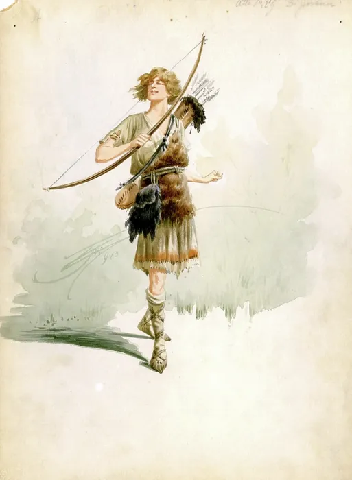 Framed Print : Costume design for the opera Parsifal by Richard Wagner, 1913. Creator: Comelli, Attilio (1858-1925) Framed Print : Costume design for the opera Parsifal by Richard Wagner, 1913. Creator: Comelli, Attilio (1858-1925)