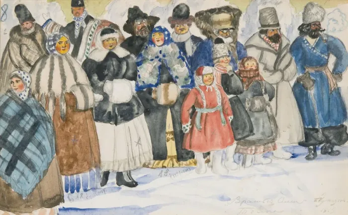 Framed Print : Costume design for the opera The Power of the Fiend by A. Serov, 1919. Artist: Kustodiev, Boris Michaylovich (1878-1927) Framed Print : Costume design for the opera The Power of the Fiend by A. Serov, 1919. Artist: Kustodiev, Boris Michaylovich (1878-1927)