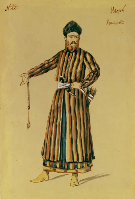 Framed Print : Costume design for the opera Prince Igor by A. Borodin, 1890. Artist: Ponomarev, Evgeni Petrovich (1852-1906) Framed Print : Costume design for the opera Prince Igor by A. Borodin, 1890. Artist: Ponomarev, Evgeni Petrovich (1852-1906)