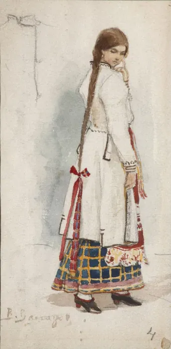 Framed Print : Costume design for the opera Rusalka by A. Dargomyzhsky. Artist: Vasnetsov, Viktor Mikhaylovich (1848-1926) Framed Print : Costume design for the opera Rusalka by A. Dargomyzhsky. Artist: Vasnetsov, Viktor Mikhaylovich (1848-1926)
