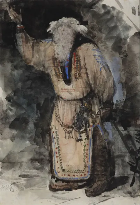 Framed Print : Costume design for the opera Ruslan and Lyudmila by M. Glinka. Artist: Serov, Valentin Alexandrovich (1865-1911) Framed Print : Costume design for the opera Ruslan and Lyudmila by M. Glinka. Artist: Serov, Valentin Alexandrovich (1865-1911)