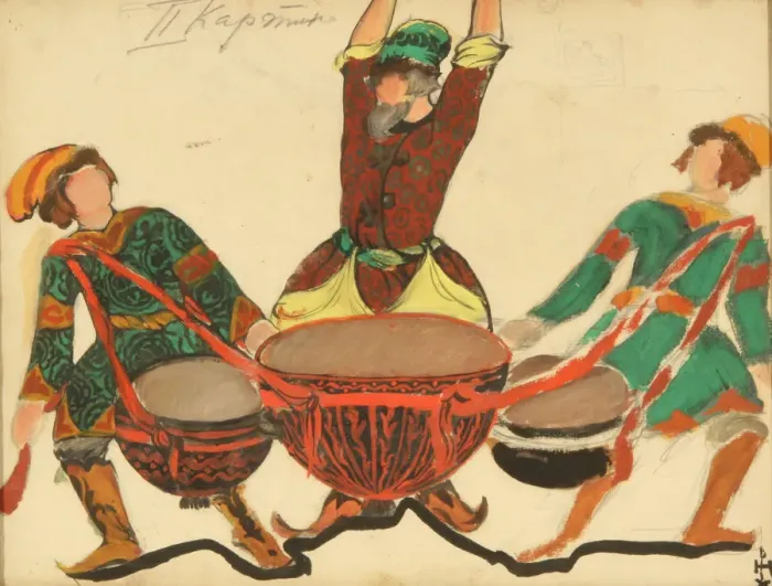 Framed Print : Costume design for the opera Snow Maiden by N. Rimsky-Korsakov, 1919. Artist: Roerich