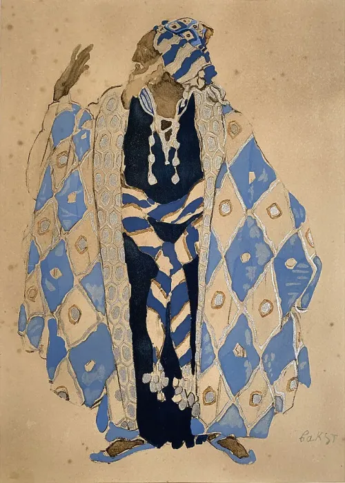 Framed Print : Costume design for the play The Martyrdom of St. Sebastian by Gabriele D'Annuzio, 1911. Creator: Bakst; Léon (1866-1924)