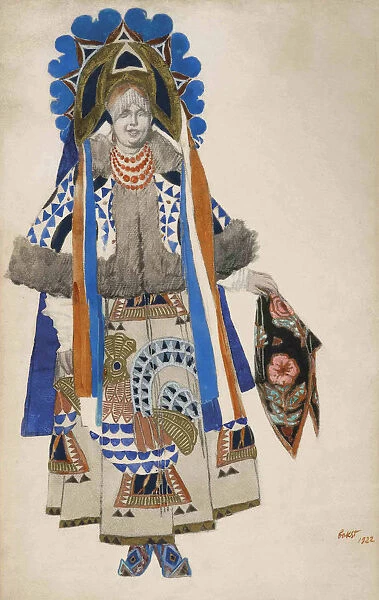 Costume design for the Vaudeville Old Moscow at the Theatre Femina in Paris, 1922