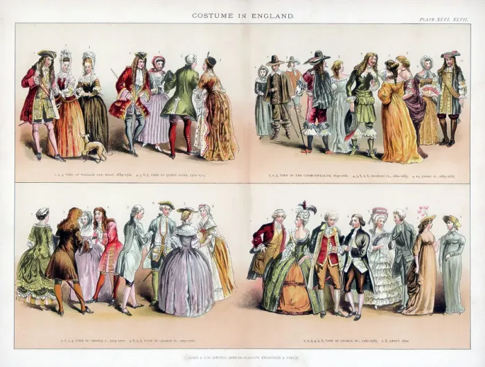 Framed Print : Costume in England, c18th century Framed Print : Costume in England, c18th century