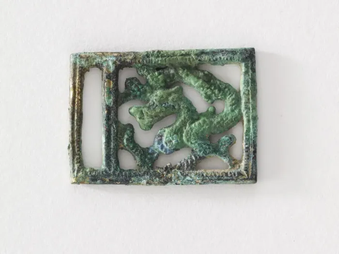 Framed Print : Costume ornament: striding dragon, Goryeo period, 12th-13th century. Creator: Unknown Framed Print : Costume ornament: striding dragon, Goryeo period, 12th-13th century. Creator: Unknown