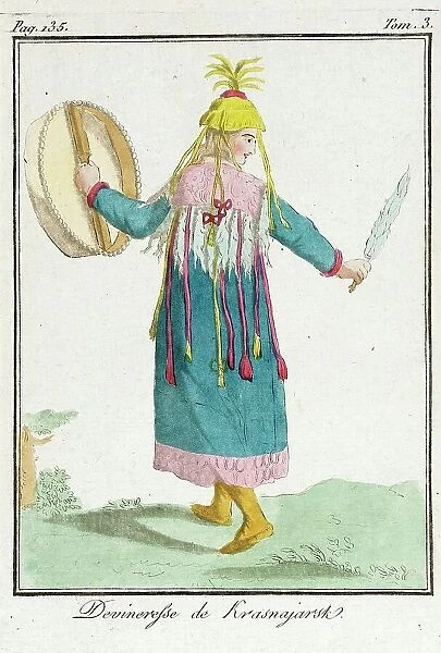 Costume Plate (Devineresse de Krasnajarsk), late 18th to early 19th century. Creator: Jacques Grasset de Saint-Sauveur