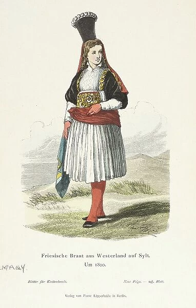 Costume Plate (Friesische Braut aus Westerland auf Sylt), 1800. Creator: Unknown
