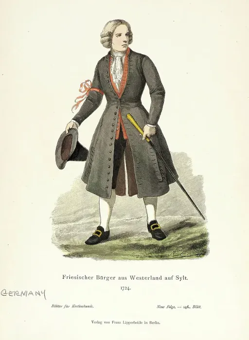 Framed Print : Costume Plate (Friesischer Bürger aus Westerland auf Sylt), 19th century. Creator: Unknown Framed Print : Costume Plate (Friesischer Bürger aus Westerland auf Sylt), 19th century. Creator: Unknown