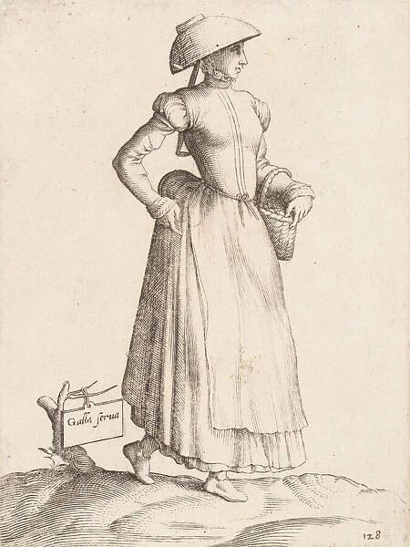 Costume Plate: Galla Serva, ca. 1557-58. Creator: Enea Vico