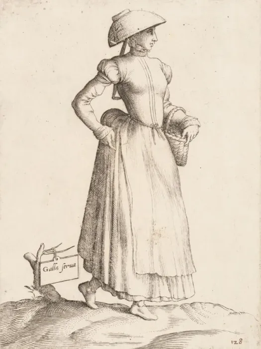 Framed Print : Costume Plate: Galla Serva, ca. 1557-58. Creator: Enea Vico Framed Print : Costume Plate: Galla Serva, ca. 1557-58. Creator: Enea Vico