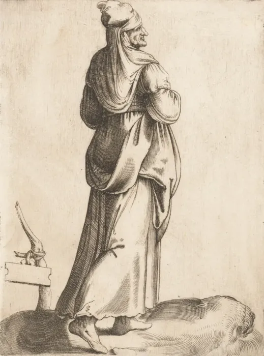 Framed Print : Costume Plate: Peasant Woman from Spain, ca. 1555-58. Creator: Enea Vico Framed Print : Costume Plate: Peasant Woman from Spain, ca. 1555-58. Creator: Enea Vico