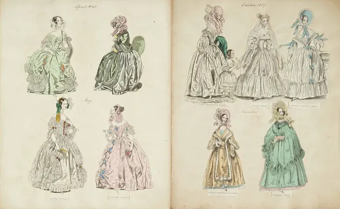 Framed Print : Costume plates, 1837, 1840. Creator: Unknown Framed Print : Costume plates, 1837, 1840. Creator: Unknown