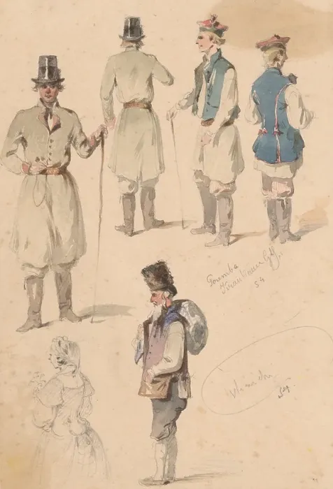 Framed Print : Costume Study, 1854. Creator: Friedrich Carl von Scheidlin Framed Print : Costume Study, 1854. Creator: Friedrich Carl von Scheidlin