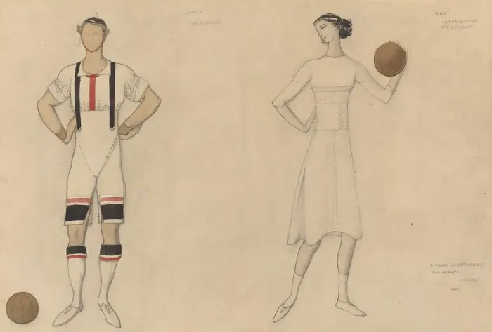 Framed Print : Costume Study for Jeux, 1913. Creator: Leon Bakst. Costume Study for Jeux, 1913. Creator: Leon Bakst Framed Print : Costume Study for Jeux, 1913. Creator: Leon Bakst. Costume Study for Jeux, 1913. Creator: Leon Bakst