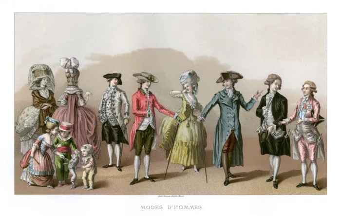 Framed Print : Costume During The Time Of Louis XVI, (1885). Artist: Durin Framed Print : Costume During The Time Of Louis XVI, (1885). Artist: Durin