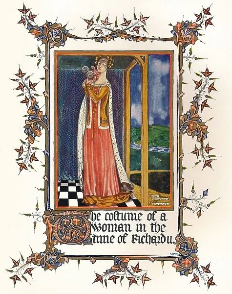 The Costume of a Woman in the time of Richard II, c14th century, (1904)