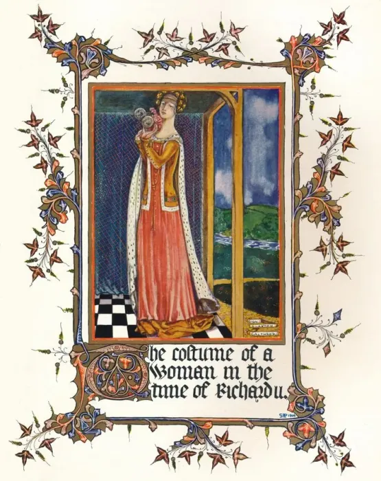 Framed Print : The Costume of a Woman in the time of Richard II, c14th century, (1904) Framed Print : The Costume of a Woman in the time of Richard II, c14th century, (1904)