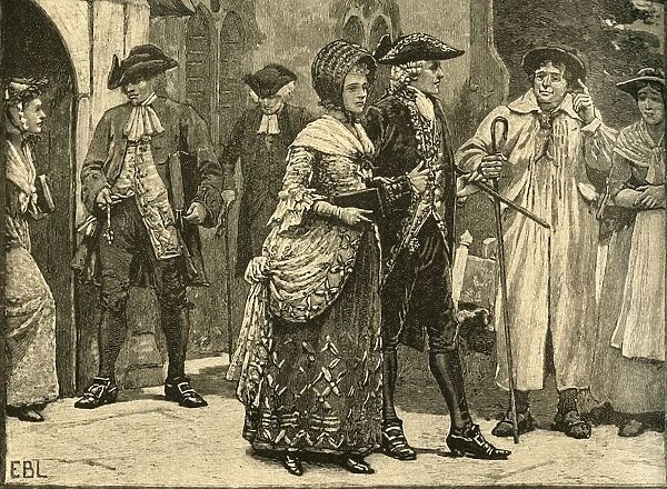Costumes at the beginning of George IIIs reign, early 1760s (c1890)