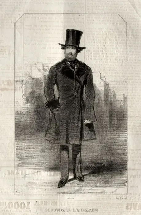 Framed Print : Costumes d Humann, 1843. Creator: Paul Gavarni (French, 1804-1866) Framed Print : Costumes d Humann, 1843. Creator: Paul Gavarni (French, 1804-1866)