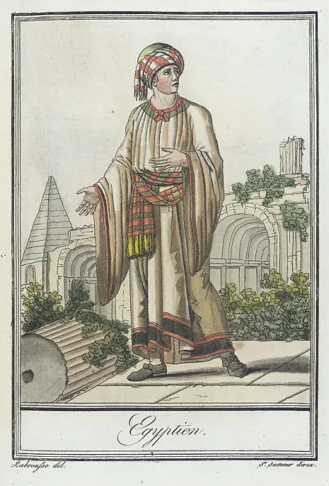 Framed Print : Costumes de Différent Pays, Egyptien, c1797. Creators: Jacques Grasset de Saint-Sauveur, LF Labrousse Framed Print : Costumes de Différent Pays, Egyptien, c1797. Creators: Jacques Grasset de Saint-Sauveur, LF Labrousse