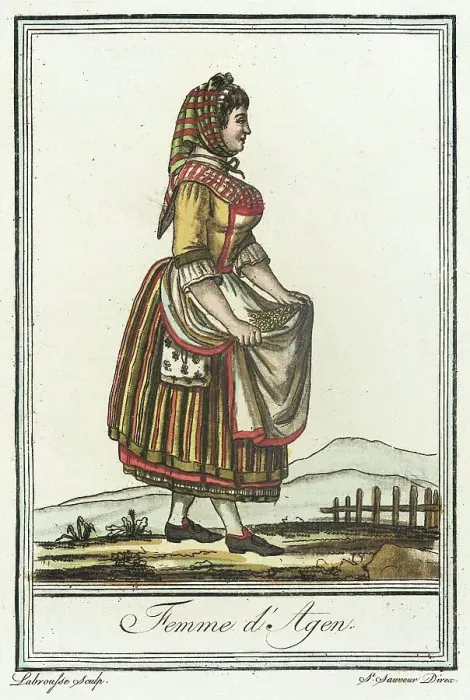 Framed Print : Costumes de Différent Pays, Femme d'Agen, c1797. Creator: Jacques Grasset de Saint-Sauveur Framed Print : Costumes de Différent Pays, Femme d'Agen, c1797. Creator: Jacques Grasset de Saint-Sauveur