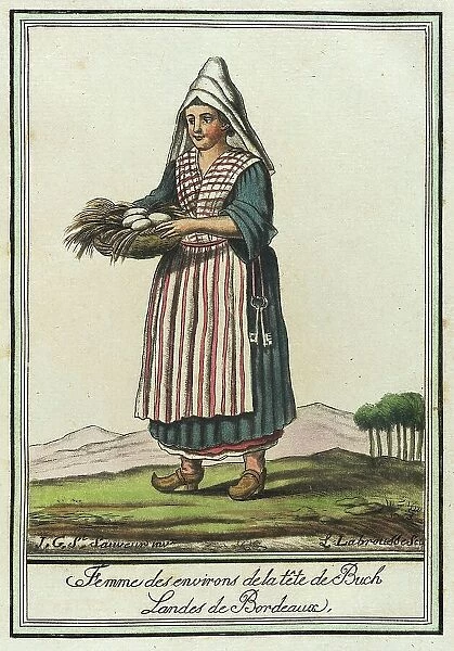 Costumes de Différent Pays, Femme des Environs de la Tête de Buch Landes de Bordeaux, c1797. Creator: Jacques Grasset de Saint-Sauveur