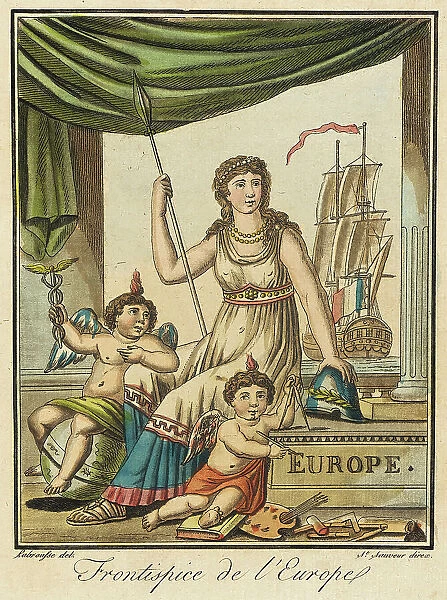 Costumes de Différent Pays, Frontispice de l'Europe, c1797. Creators: Jacques Grasset de Saint-Sauveur, LF Labrousse