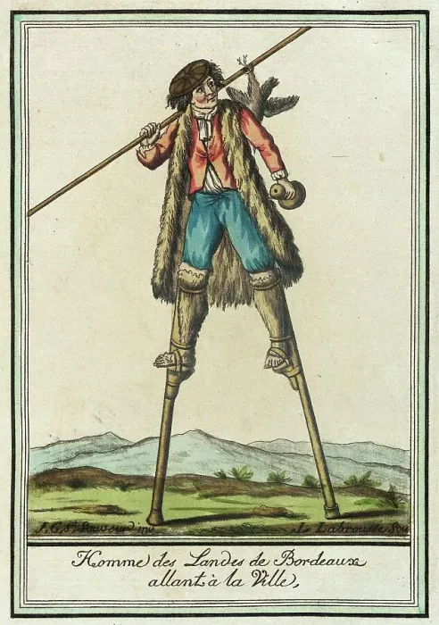 Framed Print : Costumes de Différent Pays, Homme des Landes de Bordeaux Allant à la Ville, c1797. Creator: Jacques Grasset de Saint-Sauveur Framed Print : Costumes de Différent Pays, Homme des Landes de Bordeaux Allant à la Ville, c1797. Creator: Jacques Grasset de Saint-Sauveur