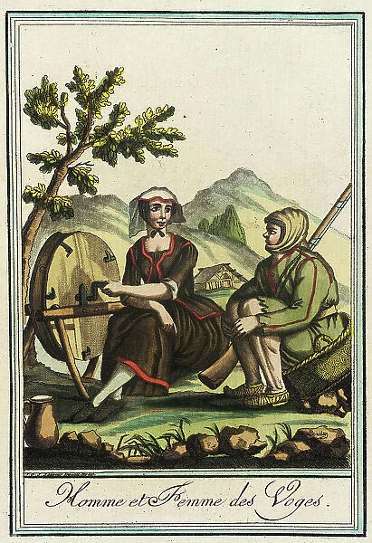 Costumes de Différent Pays, Homme et Femme des Voges, c1797. Creators: Jacques Grasset de Saint-Sauveur, LF Labrousse
