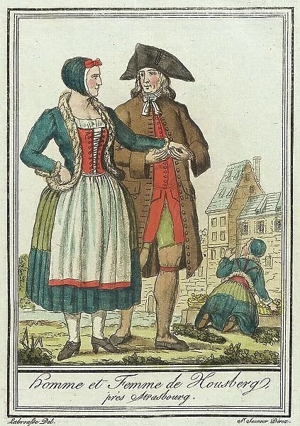 Costumes de Différent Pays, Homme et Femme de Housberg, près Strasbourg, c1797. Creator: Jacques Grasset de Saint-Sauveur