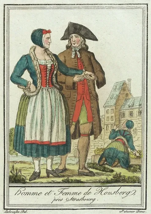 Framed Print : Costumes de Différent Pays, Homme et Femme de Housberg, près Strasbourg, c1797. Creator: Jacques Grasset de Saint-Sauveur Framed Print : Costumes de Différent Pays, Homme et Femme de Housberg, près Strasbourg, c1797. Creator: Jacques Grasset de Saint-Sauveur