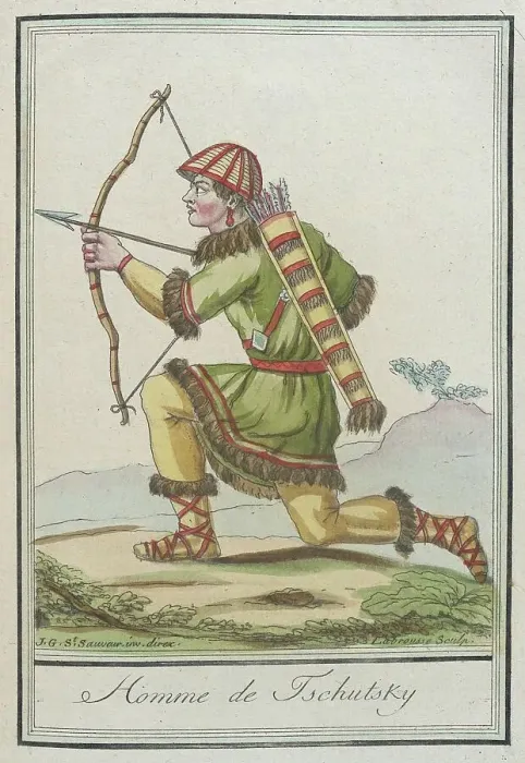 Framed Print : Costumes de Différent Pays, Homme de Tschutsky, c1797. Creator: Jacques Grasset de Saint-Sauveur Framed Print : Costumes de Différent Pays, Homme de Tschutsky, c1797. Creator: Jacques Grasset de Saint-Sauveur