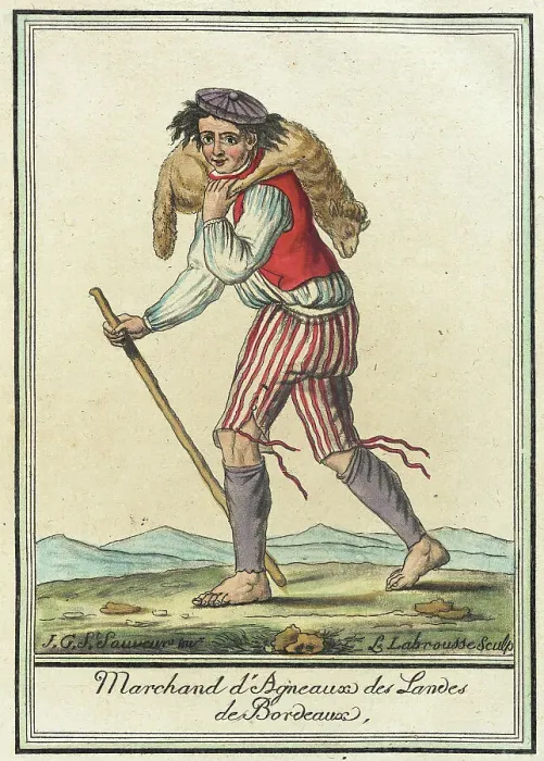 Framed Print : Costumes de Différent Pays, Marchand d'Agneaux des Landes de Bordeaux, c1797. Creators: Jacques Grasset de Saint-Sauveur, LF Labrousse