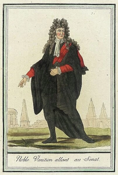 Costumes de Différent Pays, Noble Venitien Allant au Senat, c1797. Creator: Jacques Grasset de Saint-Sauveur