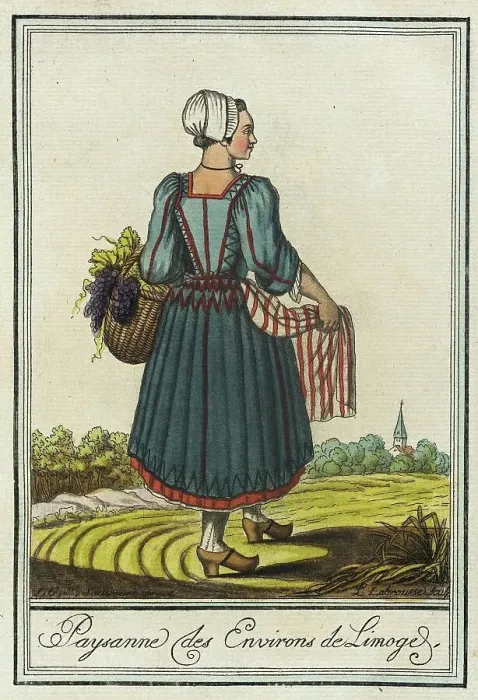 Framed Print : Costumes de Différent Pays, Paysanne des Environs de Limoge, c1797. Creator: Jacques Grasset de Saint-Sauveur