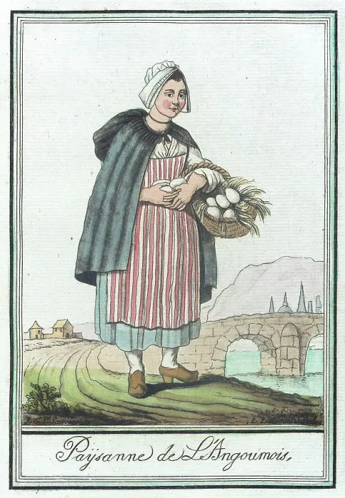 Framed Print : Costumes de Différent Pays, Paysanne de L'Angoumois, c1797. Creator: Jacques Grasset de Saint-Sauveur Framed Print : Costumes de Différent Pays, Paysanne de L'Angoumois, c1797. Creator: Jacques Grasset de Saint-Sauveur