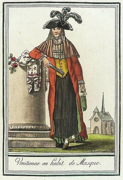 Costumes de Différent Pays, Venitienne en Habit de Masque, c1797. Creator: Jacques Grasset de Saint-Sauveur