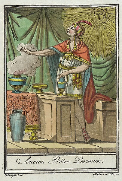 Costumes de Différents Pays, Ancien Prêtre Peruvien, c1797. Creators: Jacques Grasset de Saint-Sauveur, LF Labrousse