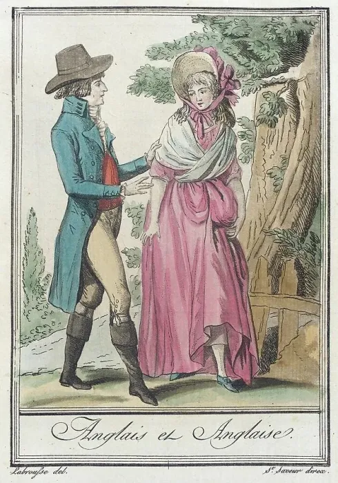 Framed Print : Costumes de Différents Pays, Anglais et Anglaise, c1797. Creator: Jacques Grasset de Saint-Sauveur Framed Print : Costumes de Différents Pays, Anglais et Anglaise, c1797. Creator: Jacques Grasset de Saint-Sauveur