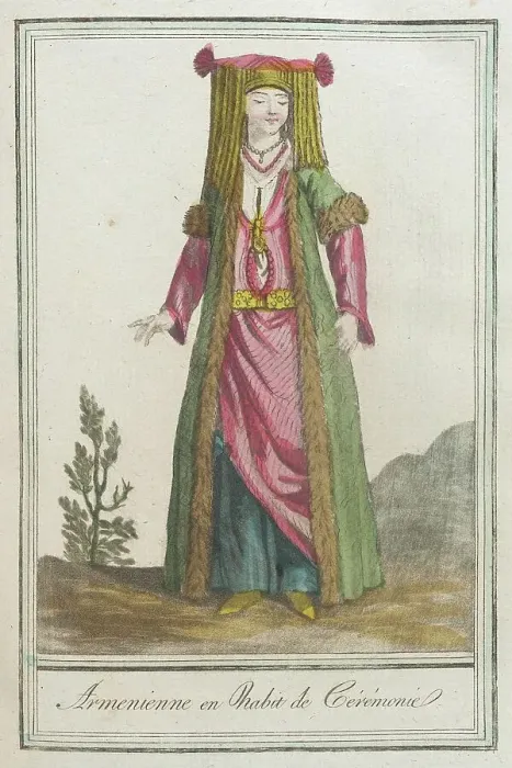 Framed Print : Costumes de Différents Pays, Armenienne en Habit de Cérémonie, c1797. Creator: Jacques Grasset de Saint-Sauveur Framed Print : Costumes de Différents Pays, Armenienne en Habit de Cérémonie, c1797. Creator: Jacques Grasset de Saint-Sauveur