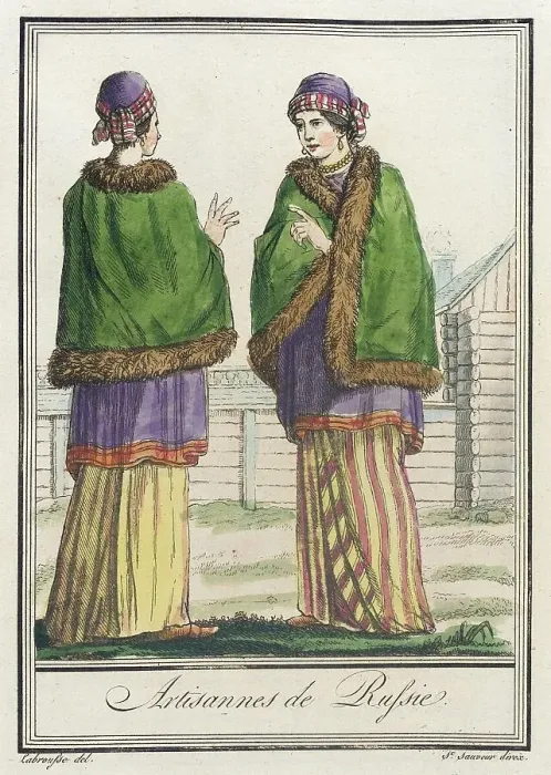 Framed Print : Costumes de Différents Pays, Artisannes de Russie, c1797. Creator: Jacques Grasset de Saint-Sauveur