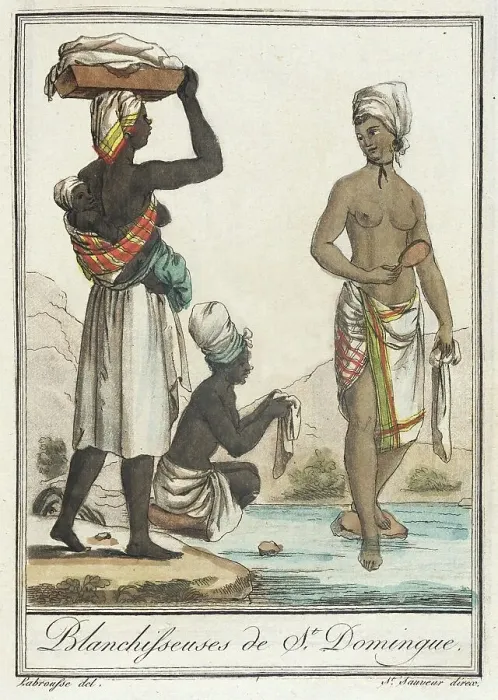 Framed Print : Costumes de Différents Pays, Blanchisseuses de St. Domingue, c1797. Creator: Jacques Grasset de Saint-Sauveur Framed Print : Costumes de Différents Pays, Blanchisseuses de St. Domingue, c1797. Creator: Jacques Grasset de Saint-Sauveur