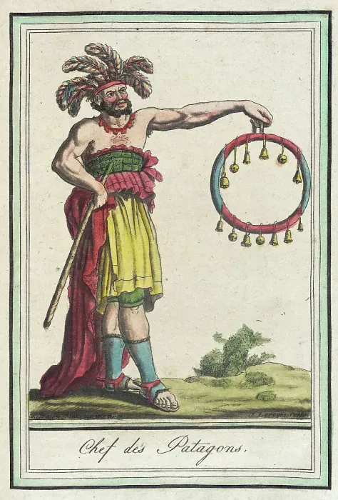 Framed Print : Costumes de Différents Pays, Chef des Patagons, c1797. Creators: Jacques Grasset de Saint-Sauveur, LF Labrousse Framed Print : Costumes de Différents Pays, Chef des Patagons, c1797. Creators: Jacques Grasset de Saint-Sauveur, LF Labrousse